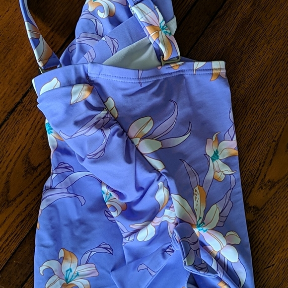 Purple floral bathing suit - never worn wrong size - Picture 3 of 3